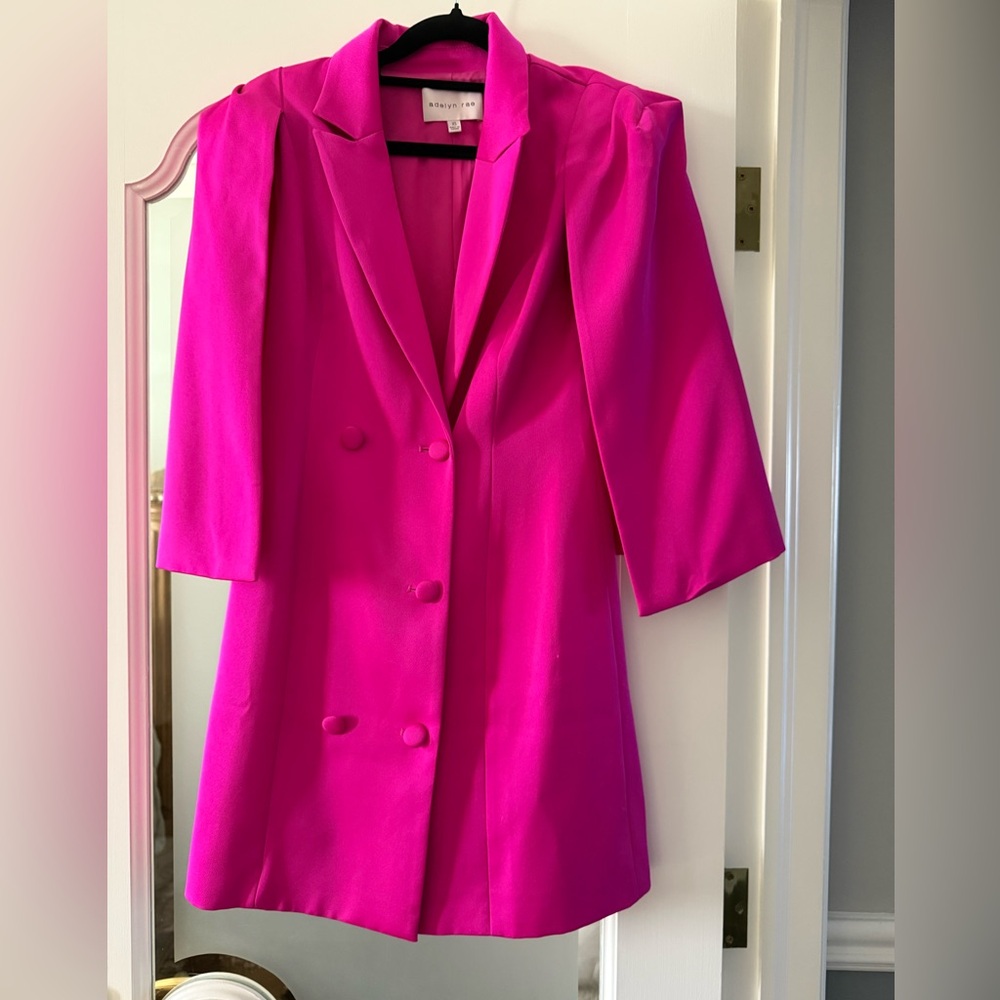Adelyn Rae Fuchsia Double-Breasted Blazer